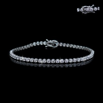 18K Gold, Lab Grown Diamond (2.0625 ct), Diamond Tennis Bracelet