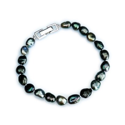 6.55 - 6.66 mm, Keshi Tahitian Pearl, Graduated Pearl Bracelet