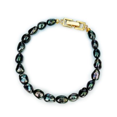 5.29 - 5.53 mm, Keshi Tahitian Pearl, Graduated Pearl Bracelet