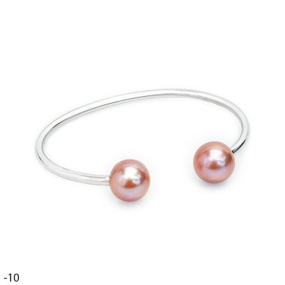 Approx. 12.0 mm, Freshwater Pearl, Twin Pearls Bangle