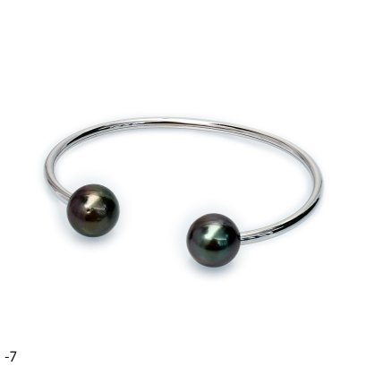 Approx. 12.0 mm, Tahitian Pearl, Twin Pearls Bangle