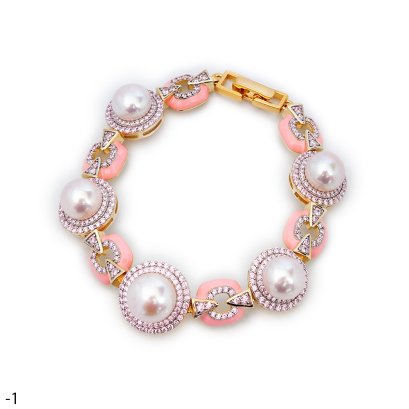 Approx. 9.0 - 10.0 mm, Edison Pearl, "Barbie Barbie" Station Pearl Bracelet Collection