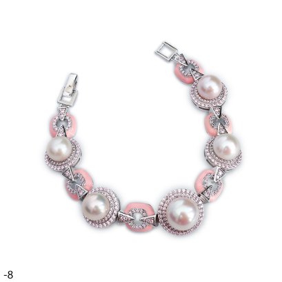 Approx. 9.0 - 10.0 mm, Edison Pearl, "Barbie Barbie" Station Pearl Bracelet Collection