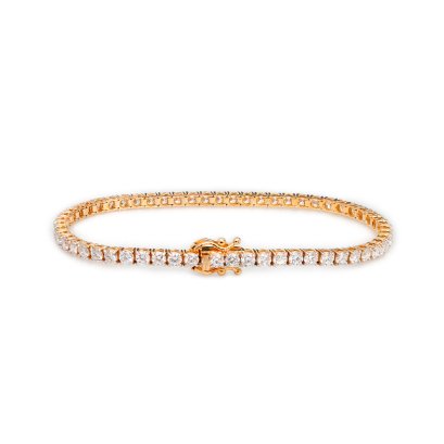 18K Gold, Laboratory Grown Diamond (4.466ct.), Diamond Tennis Bracelet