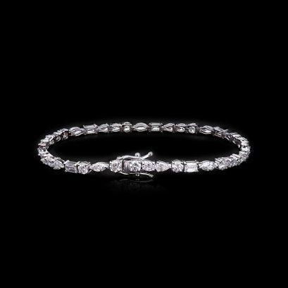 18K Gold, Laboratory Grown Diamond, Fancy Shaped Diamond Tennis Bracelet