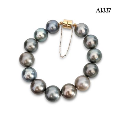 11.1-12.0 mm, Tahitian Pearl, Uniform Pearl Bracelet
