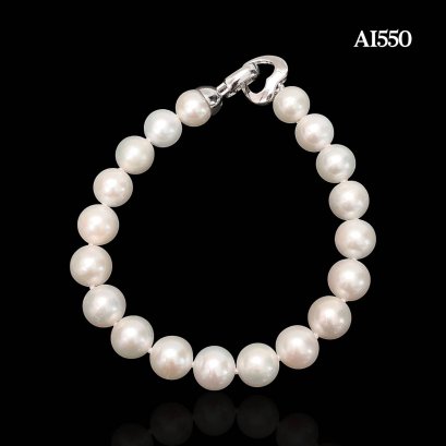 Approx. 8.0 - 9.0 mm, Edison Pearl, Graduated Pearl Bracelet