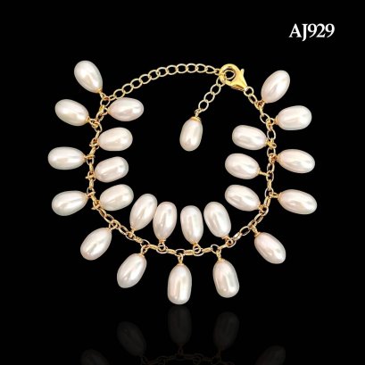 Approx. 6.0 mm up, Freshwater Pearl, Grape Station Pearl Bracelet
