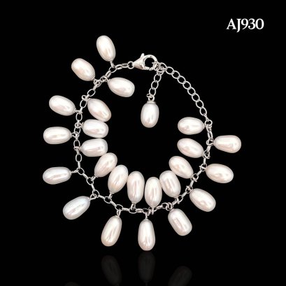 Approx. 6.0 mm up, Freshwater Pearl, Grape Station Pearl Bracelet