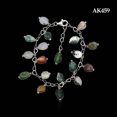 Indian Agate Grape Bunch Station Bracelet