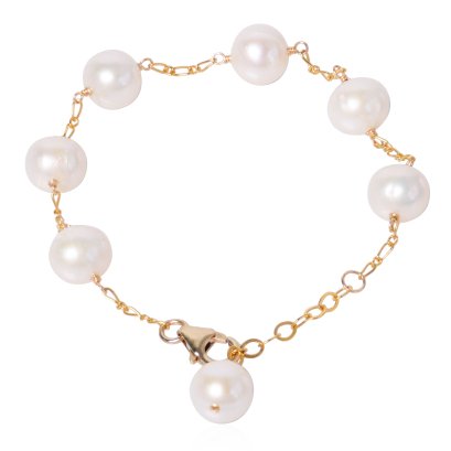 สร้อยข้อมือไข่มุกระยะ ความยาวรวมโซ่ปรับระดับ 8.0"