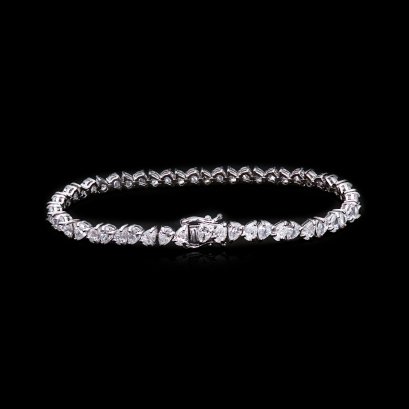 18K Gold, Laboratory Grown Diamond, Pear Shaped Diamond Bracelet