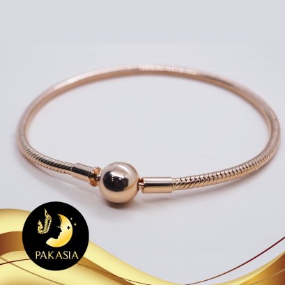 สร้อยข้อมือแพน 22cm [เงินชุบพิ้งค์โกลด์]