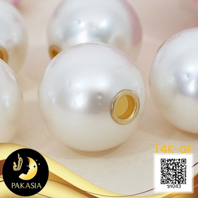 (เปิดขายเฉพาะใน Live) จี้ไข่มุก South Sea เจาะทะลุ ฝาครอบเกลี้ยง 2 ด้าน ไข่มุก South Sea น้ำเค็มคัดเกรด สีขาว ขนาดจัมโบ้ 12 mm เกรด A ตัวเรือนฝาครอบเกลี้ยง Gold Filled 14K / 25.8.64