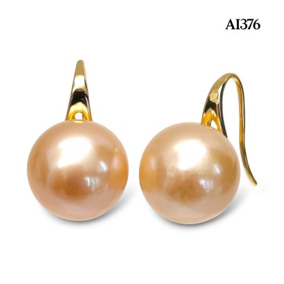 Approx. 12.0 mm, Edison Pearl, Fish Hooks Stud Earrings