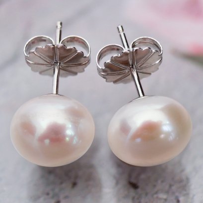 Approx. 10.0 -12.0 mm, Freshwater Pearl, Stud Earrings