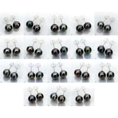 Approx. 9.0 -10.0 mm, Tahitian Pearl, Stud Pearl Earrings