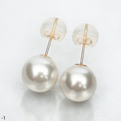 Approx. 10.0-11.0 mm, White South Sea Pearl, Stud Pearl Earrings