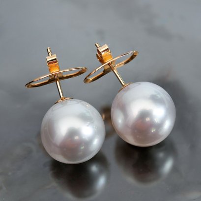 (PSL) Approx. 13.0 mm, Aurora Phoenix, Stud Pearl Earrings