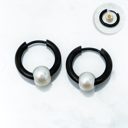 7.08 - 7.15 mm, Freshwater Pearl, Huggie Pearl Earrings