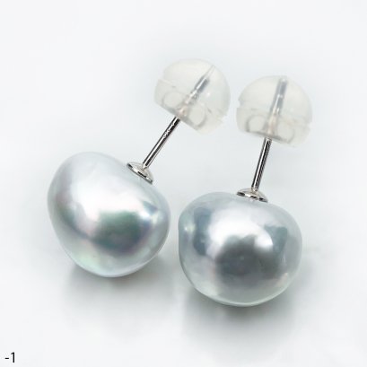 Approx. 11.0 -12.0 mm, The Rock Premium, White South Sea Pearl, Stud Pearl Earrings