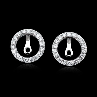 0.3 ct., Lab Grown Diamond, Ring Diamond Paved Hinge Jacket for Earrings