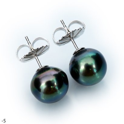 Approx. 10.0 mm, Tahitian Pearl, Stud Pearl Earrings