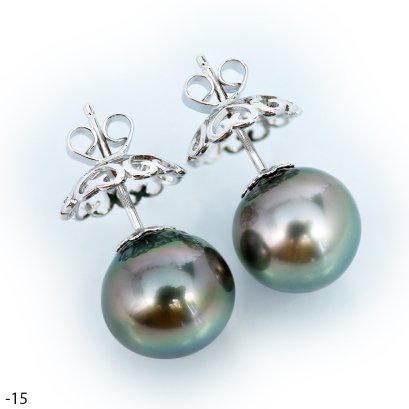 Approx.12.0 - 13.0 mm, Tahitian Pearl, Stud Pearl Earrings