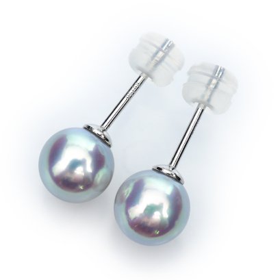 (PSL) Approx. 7.0 mm, Aurora Madama, Pair Loose Pearl, Stud Pearl Earrings