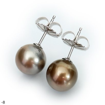 Approx. 9.0 - 11.0 mm, Tahitian Pearl, Stud Pearl Earrings