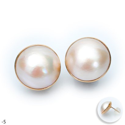 Approx. 17.0 - 18.0 mm, Mabe South Sea Pearl, Stud Pearl Earrings