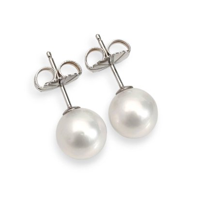 Approx. 10.0 -11.0 mm, Broome Lot, White South Sea Pearl, Stud Pearl Earrings