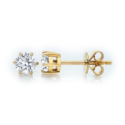 (IGI) 2.14 ct, Laboratory Grown Diamond (Round Brilliant, HPHT, 1.07ct. (x2), D, VS 1), Six Prongs Diamond Stud Earrings