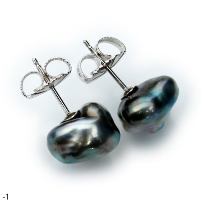 Approx. 9.0 - 13.0 mm, Keshi Tahitian Pearl, Stud Pearl Earrings