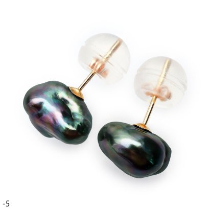 Approx. 8.0 mm, Keshi Tahitian Pearl, Stud Pearl Earrings