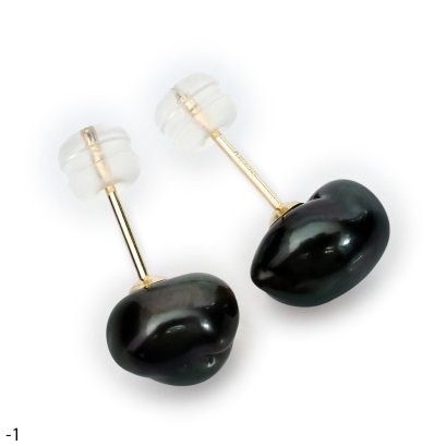 Approx. 8.0 mm, Keshi Tahitian Pearl, Stud Pearl Earrings