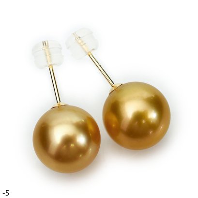 Approx. 10.0 mm, Palawan Elite Lot, Gold South Sea Pearl, Stud Pearl Earrings