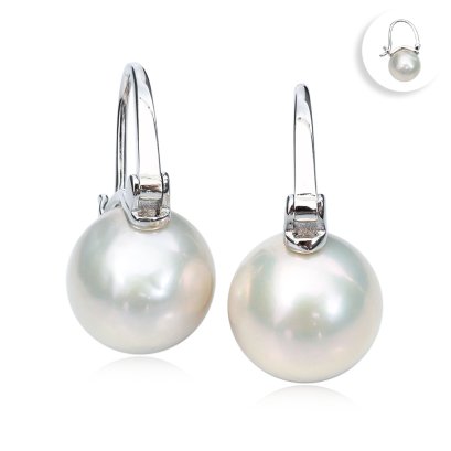 12.13 mm and 12.14 mm, Freshwater Pearl, Latch Back Pearl Earrings