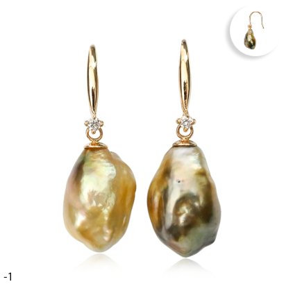 Approx. 8.0 mm, Nebular Pearl Lot, Tahitian Pearl, Fish Hooks Diamond Dot Dangle Pearl Earrings