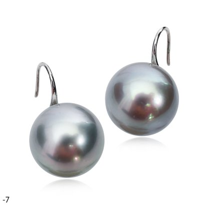 Approx. 11.0 mm, Tahitian Pearl, Fish Hooks Spoon Earrings