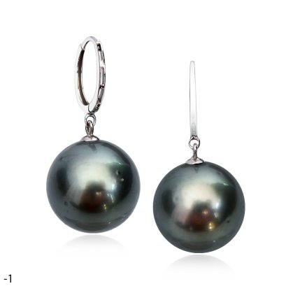 Approx. 13.0 mm, Tahitian Pearl, Dangle Pearl Huggie Earrings