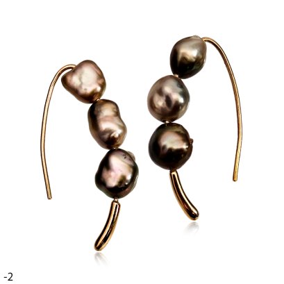 Approx. 6.0 mm, Keshi Tahitian Pearl, Triple Pearl Fish Hooks Earrings