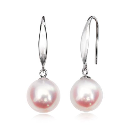 Approx. 8.7 mm, Akoya Pearl, Fish Hooks Pearl Earrings