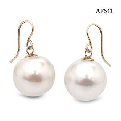 Approx. 16.0 mm, Edison Pearl, Fish Hooks Dangle Pearl Earrings