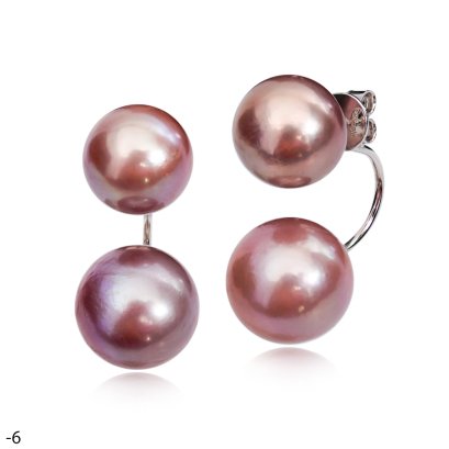 Approx. 13.0 mm and 14.0 - 15.0 mm, Edison Pearl, Stud Pearl Earrings with Arch Bridge Pearl Earring Backs