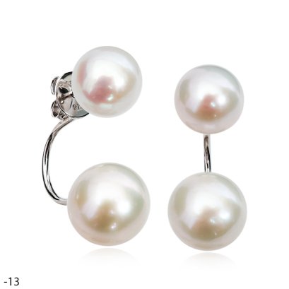 Approx. 9.5 - 10.0 mm and 11.0 mm, Edison Pearl, Stud Pearl Earrings with Arch Bridge Pearl Earring Backs