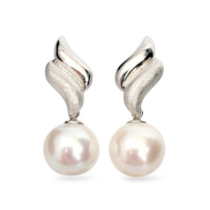 Approx. 10.5 mm, Edison Pearl, Prime Flame Dangle Pearl Stud Earrings