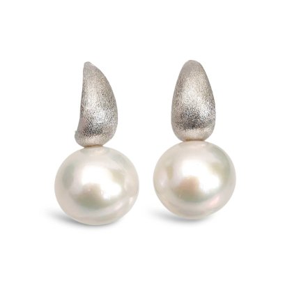 Approx. 10.0 - 10.5 mm, Edison Pearl, Sail Pearl Stud Earrings