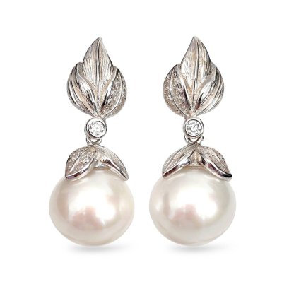 Approx. 10.5 mm, Edison Pearl, The Flame Dangle Pearl Stud Earrings