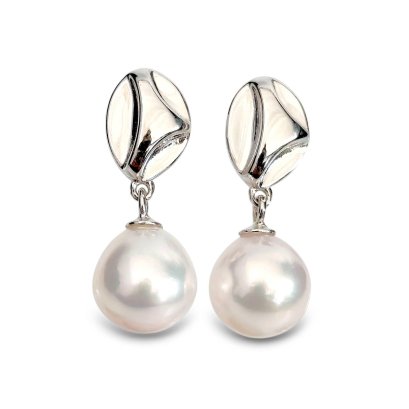 Approx. 8.0 - 8.5 mm, Akoya Pearl, No Logo Design Dangle Pearl Stud Earrings